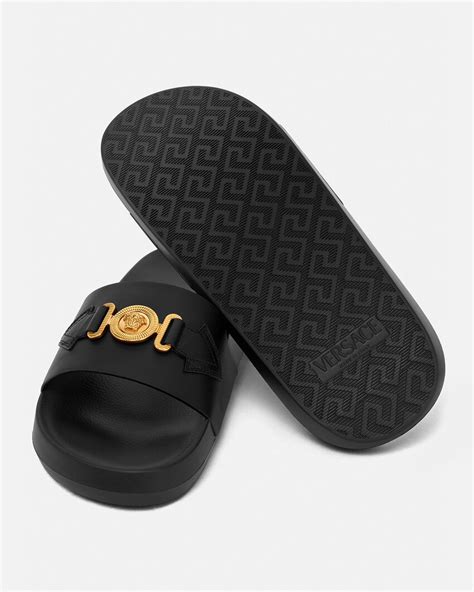 fake versace medusa slides|versace medusa detail round heels.